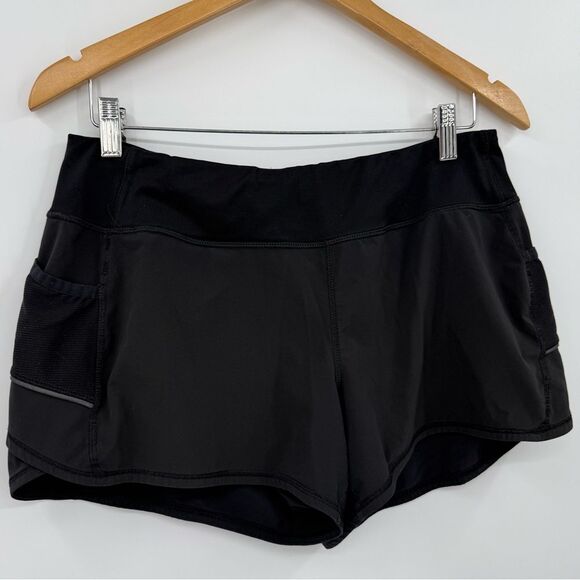Athleta Ready Set Go Mid Rise Running Activewear Shorts in Black | Medium - Picture 4 of 8